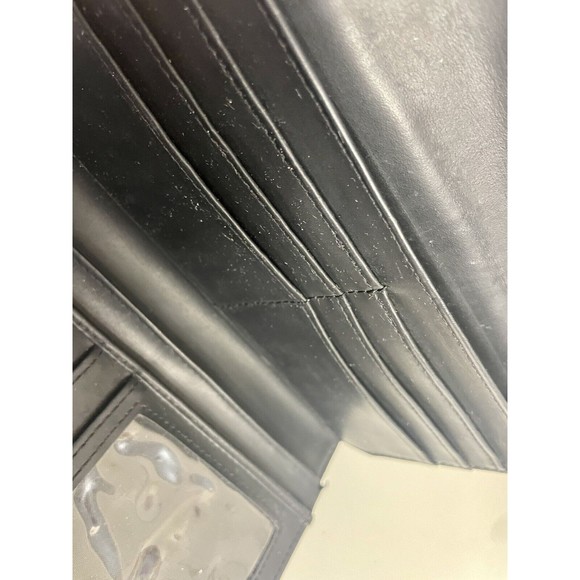 ESPRIT Womens Black Faux Leather Tri-Fold Wallet VTG 90s 12 Card Holder Photo ID - Picture 4 of 16